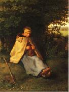 Jean Francois Millet Woman Knitting oil on canvas